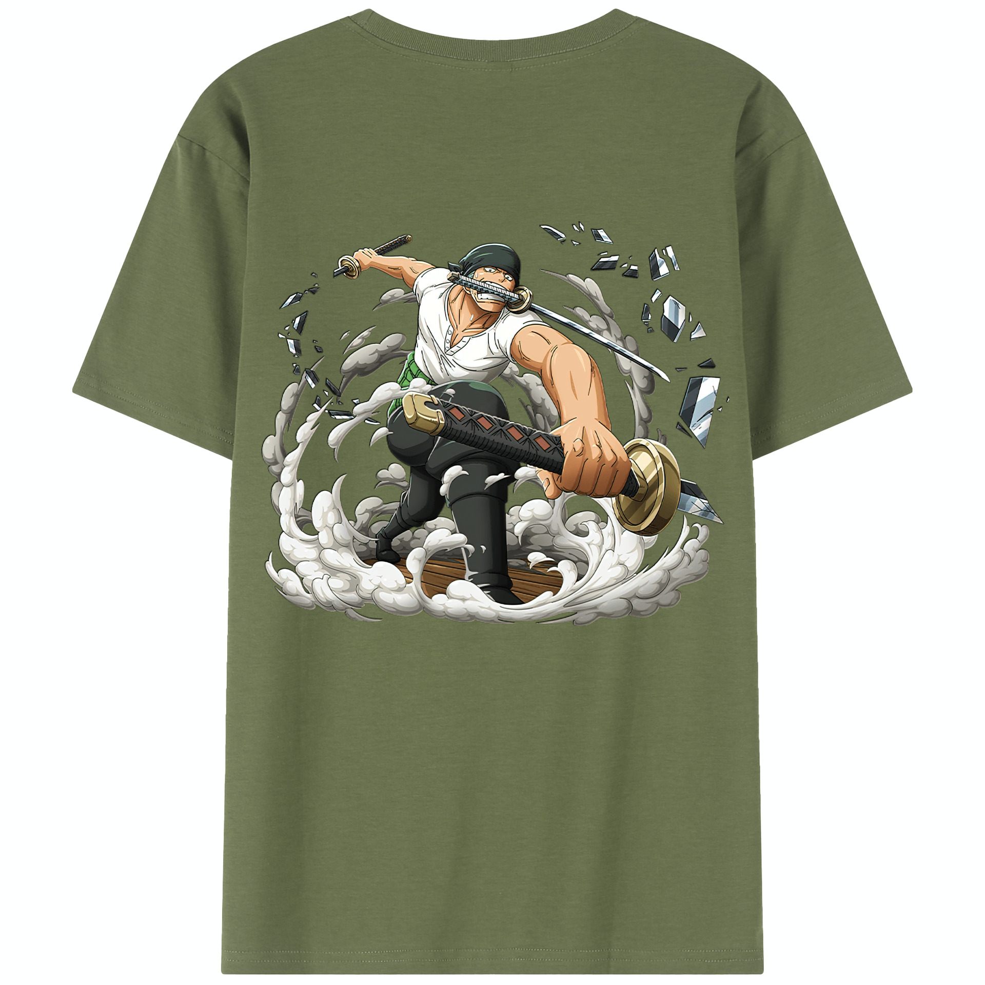 ワンピース ロロノア・ゾロ ONE PIECE Roronoa Zoro 綿100％半袖Tシャツ（背面プリント）